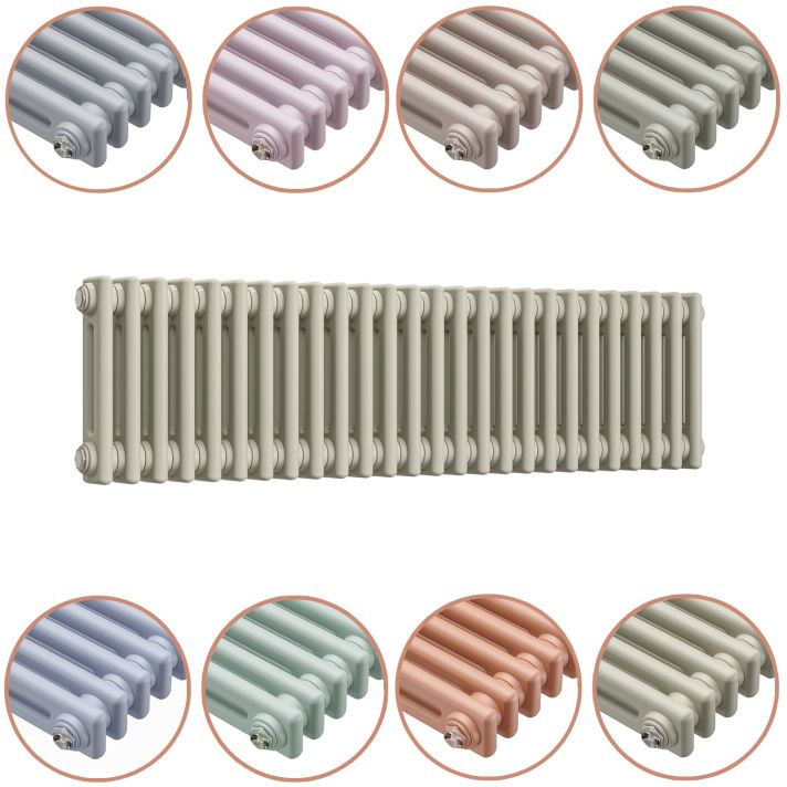 300 x 1193mm 'Pick A Pastel' Horizontal Traditional 2 Column Radiator