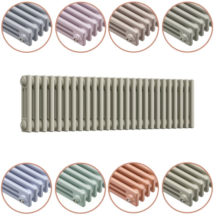 300 x 1193mm 'Pick A Pastel' Horizontal Traditional 3 Column Radiator