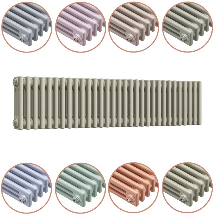 300 x 1508mm 'Pick A Pastel' Horizontal Traditional 3 Column Radiator