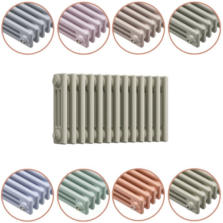 300 x 608mm 'Pick A Pastel' Horizontal Traditional 3 Column Radiator