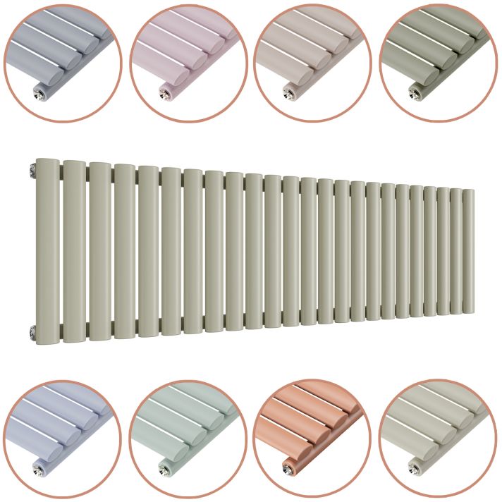 400 x 1411mm 'Pick A Pastel' Single Oval Tube Horizontal Radiator