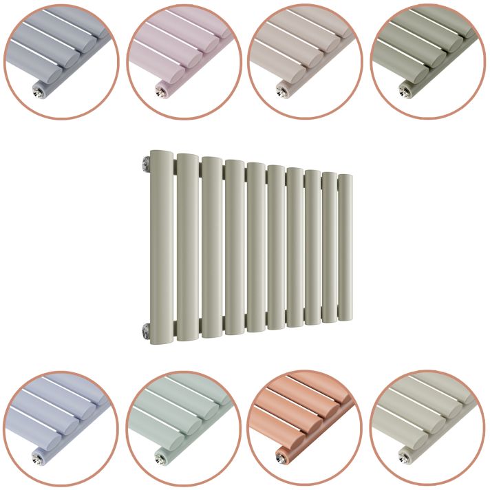 400 x 595mm 'Pick A Pastel' Single Oval Tube Horizontal Radiator