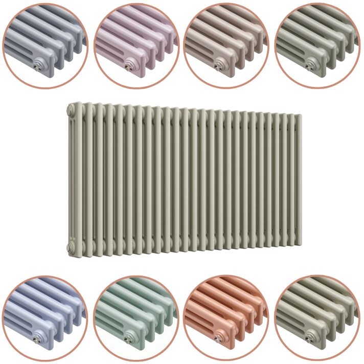 600 x 1193mm 'Pick A Pastel' Horizontal Traditional 3 Column Radiator