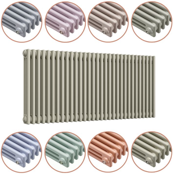600 x 1508mm 'Pick A Pastel' Horizontal Traditional 3 Column Radiator
