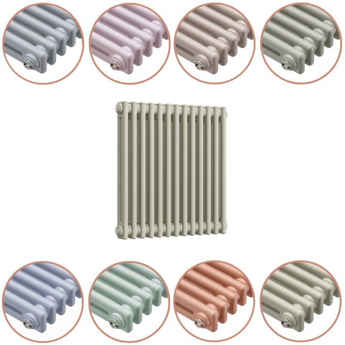 600 x 608mm 'Pick A Pastel' Horizontal Traditional 2 Column Radiator
