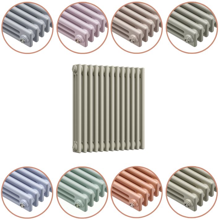 600 x 608mm 'Pick A Pastel' Horizontal Traditional 3 Column Radiator