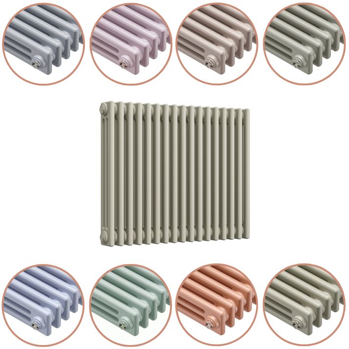 600 x 788mm 'Pick A Pastel' Horizontal Traditional 3 Column Radiator