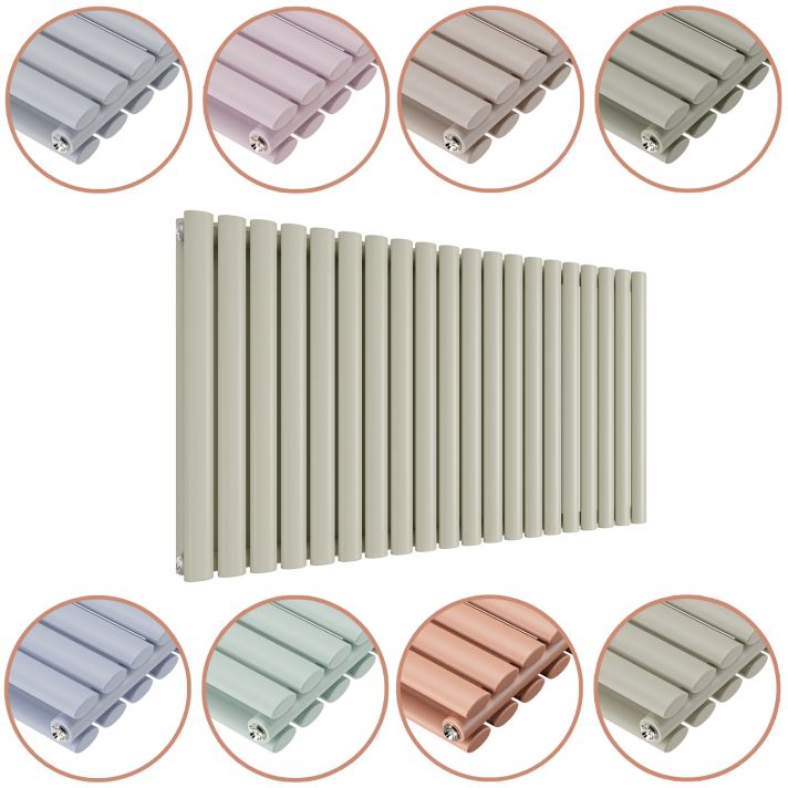 635 x 1180mm 'Pick A Pastel' Double Oval Tube Horizontal Radiator