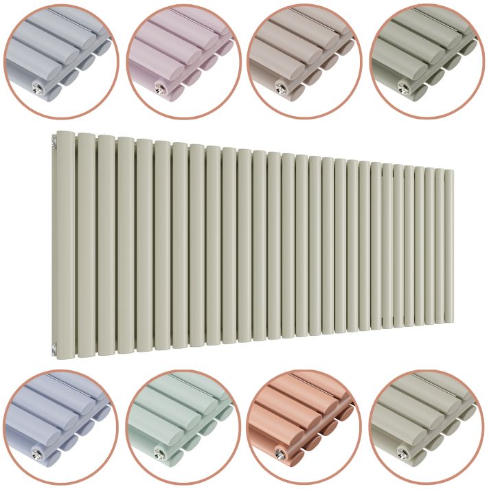 635 x 1652mm 'Pick A Pastel' Double Oval Tube Horizontal Radiator