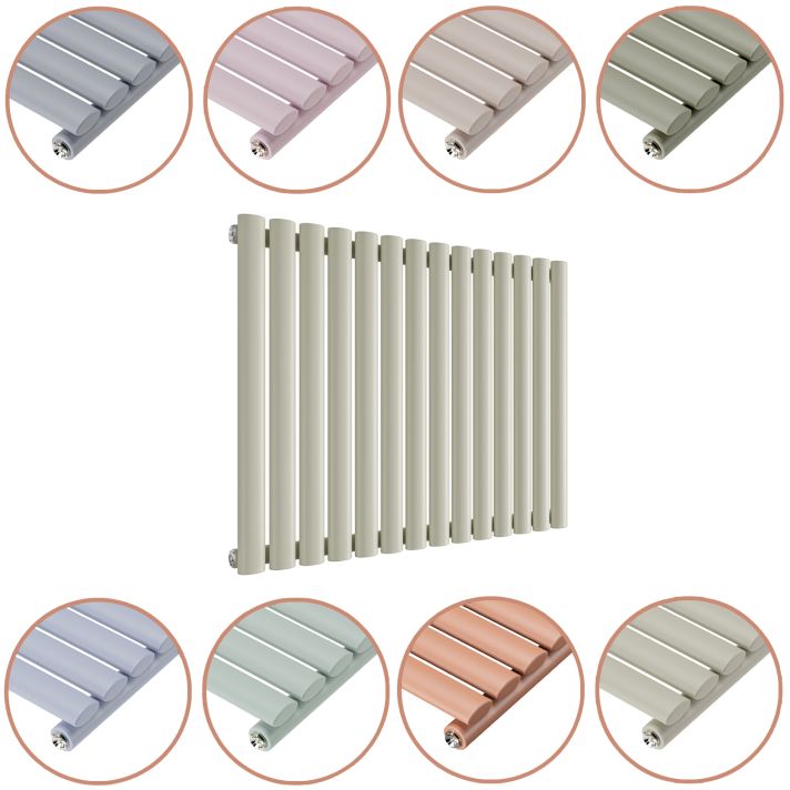 635 x 834mm 'Pick A Pastel' Single Oval Tube Horizontal Radiator 