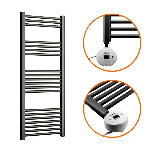 Black heated towel rail sale