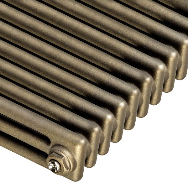 1800 x 203mm Antique Brass Vertical Traditional 3 Column Radiator