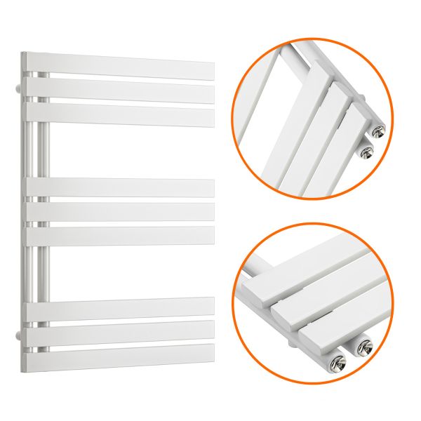 White towel radiator 600 wide clearance