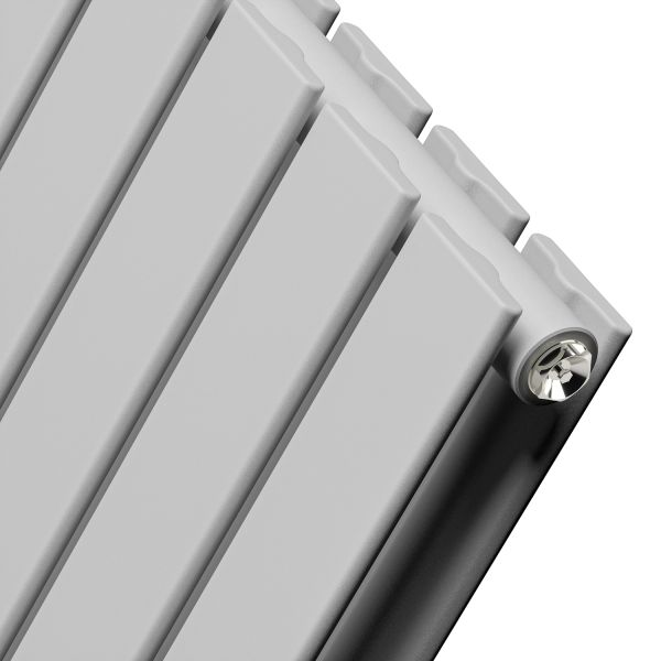 1600 x 420mm Feather Grey Double Flat Panel Vertical Radiator