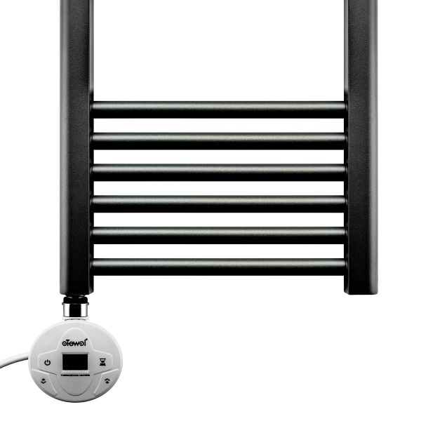 800 x 600mm Electric Black Heated Towel Rail
