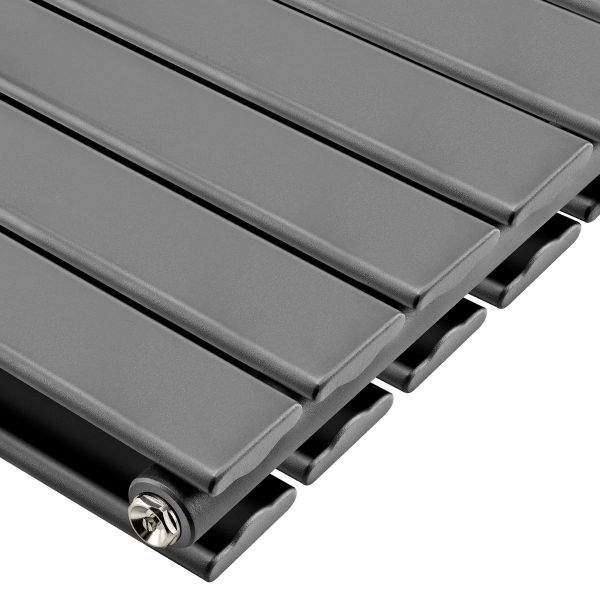 635 x 1400mm Anthracite Double Flat Panel Horizontal Radiator