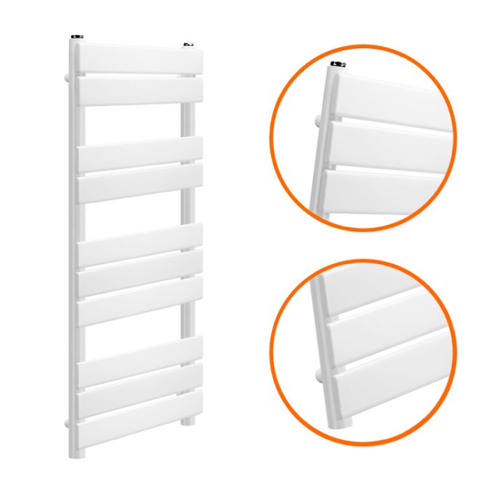 1000 x 450mm White Heated Towel Rail, Bathroom Radiator