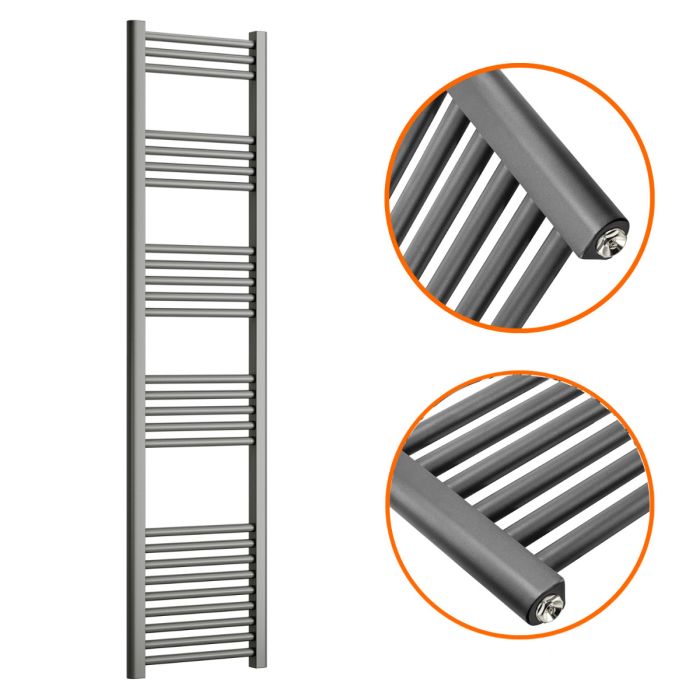 1600 x 400mm Straight Anthracite Heated Towel Rail