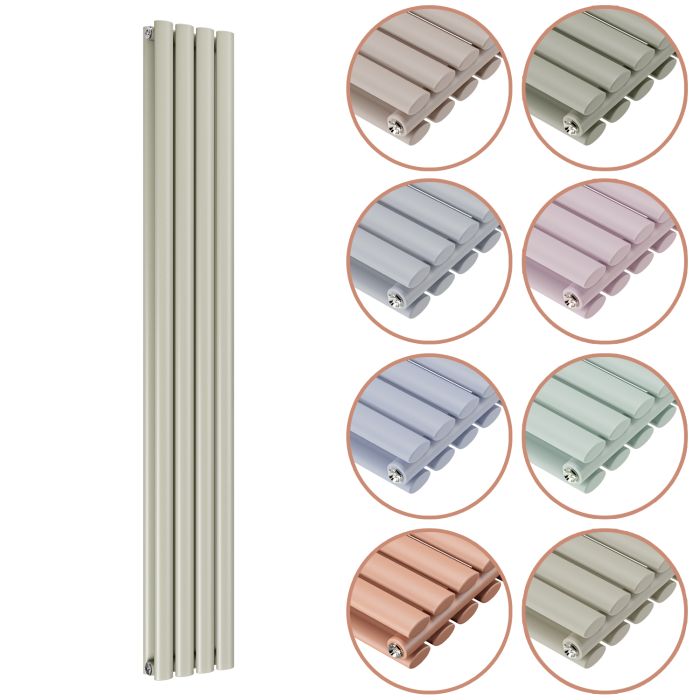1600 x 236mm 'Pick A Pastel' Double Oval Tube Vertical Radiator
