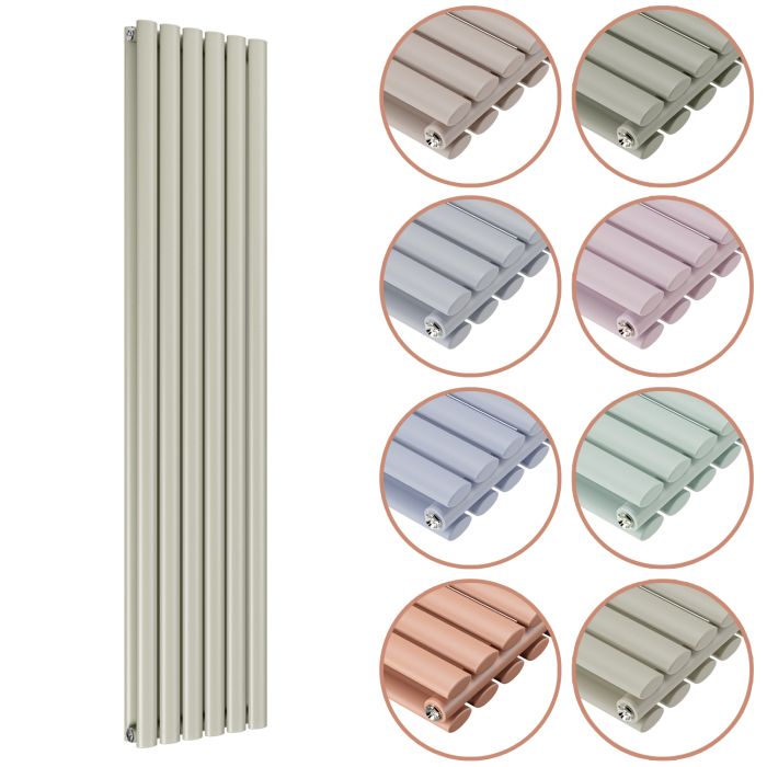 1600 x 354mm 'Pick A Pastel' Double Oval Tube Vertical Radiator