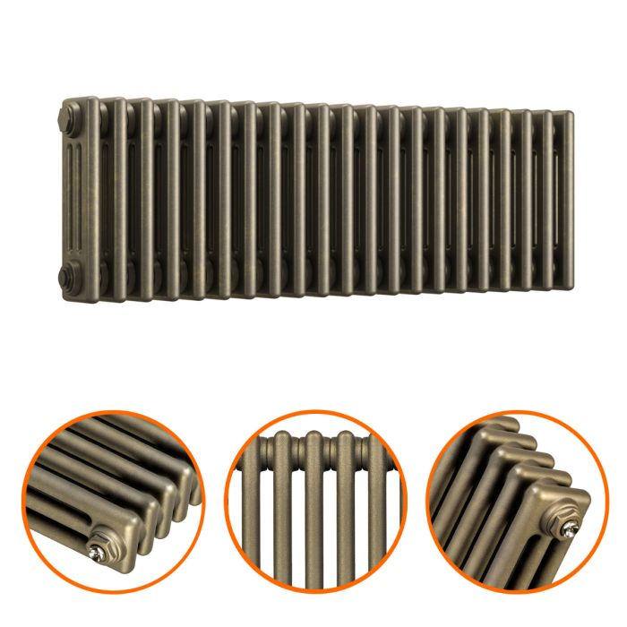 300 x 1013mm Antique Brass Horizontal Traditional 3 Column Radiator