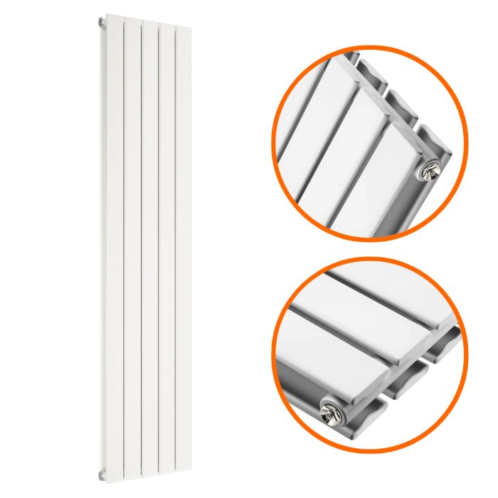 1780 x 350mm White Double Flat Panel Vertical Radiator 