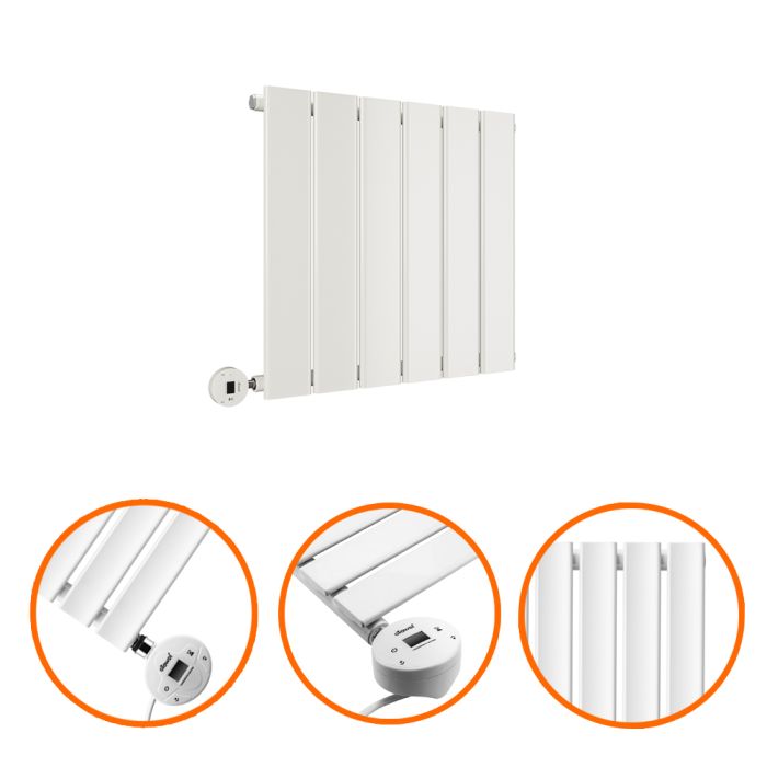 400 x 420mm Electric White Single Flat Panel Horizontal Radiator