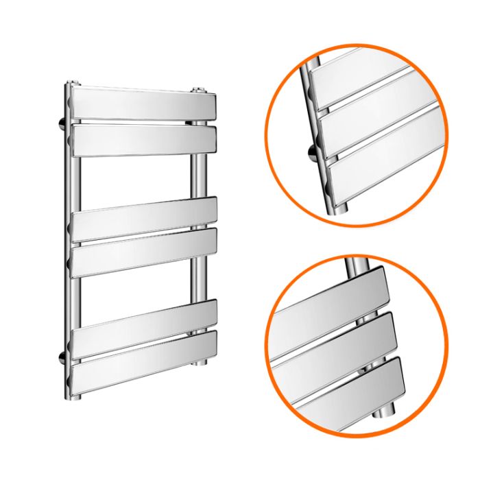 650 x 400mm Flat Panel Chrome Ladder Towel Radiator