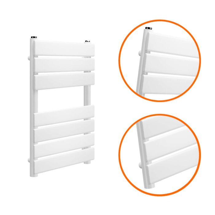 650 x 400mm White Heated Towel Rail, Bathroom Radiator