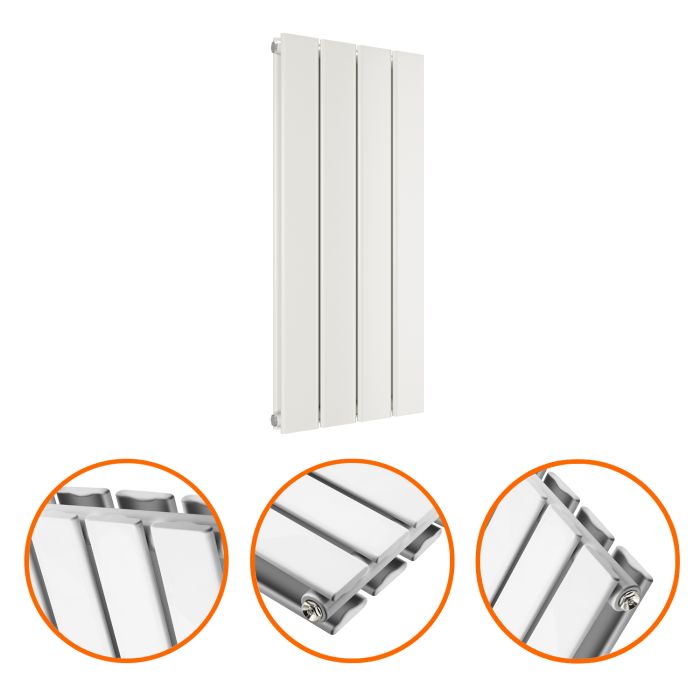 635 x 280mm White Double Flat Panel Horizontal Radiator 