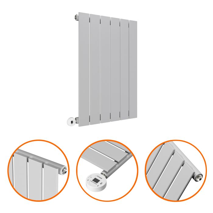 635 x 420mm Electric Feather Grey Single Flat Panel Horizontal Radiator
