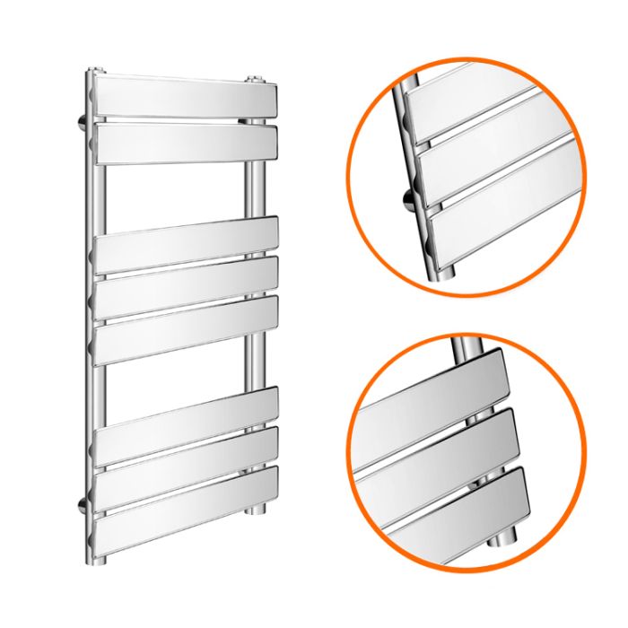 800 x 450mm Flat Panel Chrome Ladder Towel Radiator