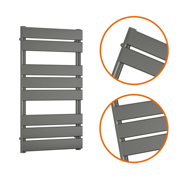 800 x 450mm Anthracite Heated Towel Rail, Bathroom Radiator