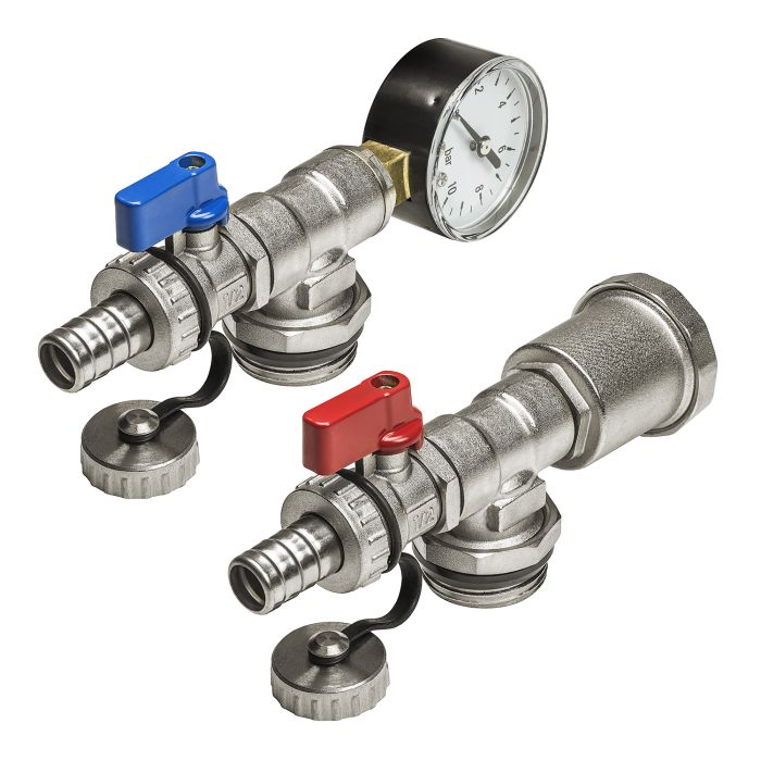 Toasty Toes, Fill & Drain Valves With Pressure Gauge