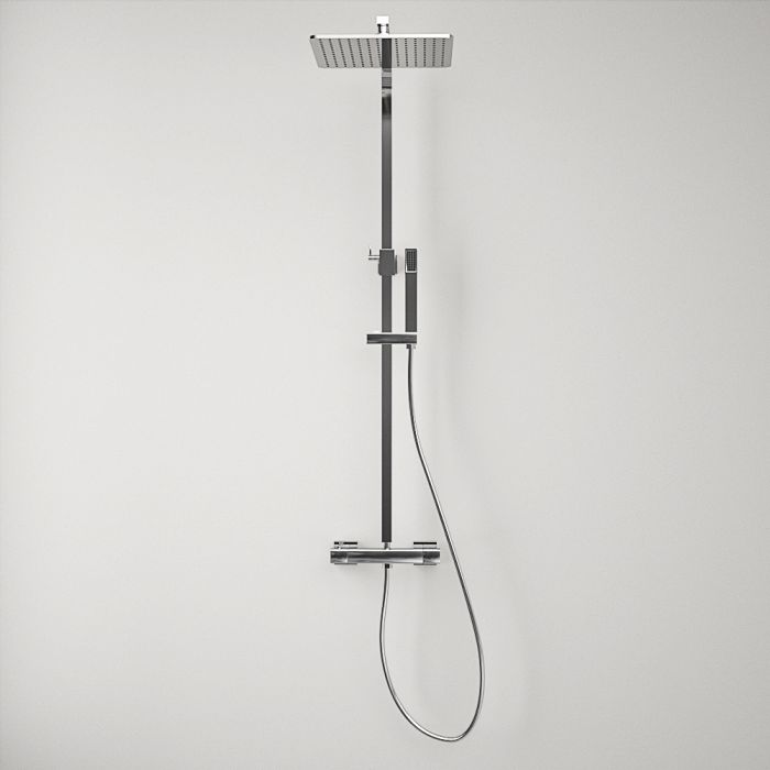 Lucerne Chrome Thermostatic Shower, Square Head