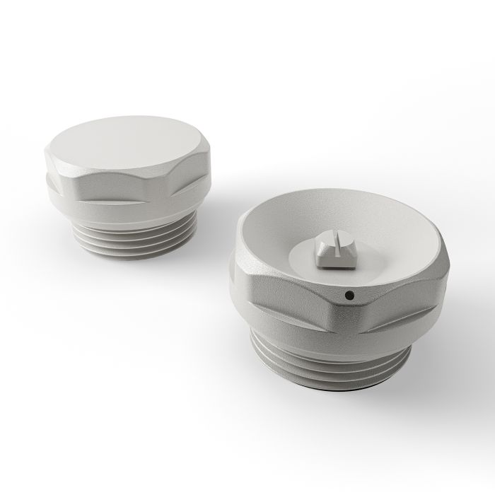 1/2" White Radiator Bleed Valve & Blanking Plug Set