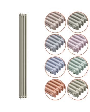 1500 x 203mm 'Pick A Pastel' Vertical Traditional 2 Column Radiator
