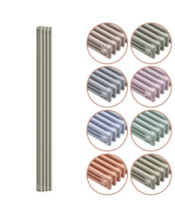 1500 x 203mm 'Pick A Pastel' Vertical Traditional 3 Column Radiator