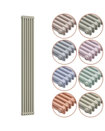 1500 x 293mm 'Pick A Pastel' Vertical Traditional 2 Column Radiator