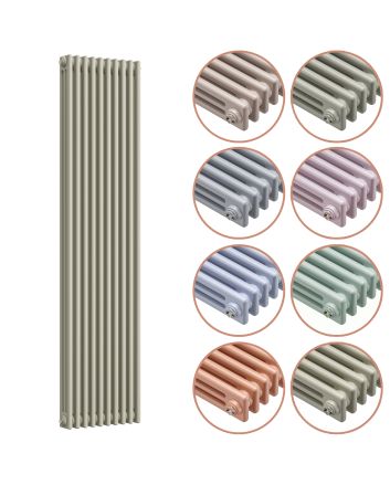 1500 x 470mm 'Pick A Pastel' Vertical Traditional 3 Column Radiator