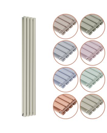 1600 x 236mm 'Pick A Pastel' Double Oval Tube Vertical Radiator