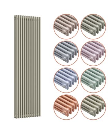 1800 x 560mm 'Pick A Pastel' Vertical Traditional 3 Column Radiator