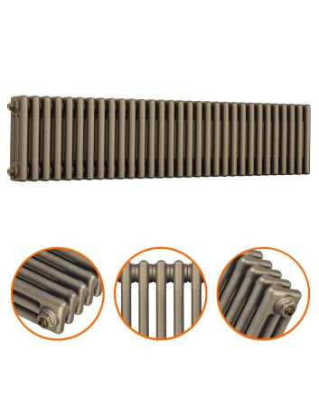 300 x 1508mm Antique Brass Horizontal Traditional 3 Column Radiator