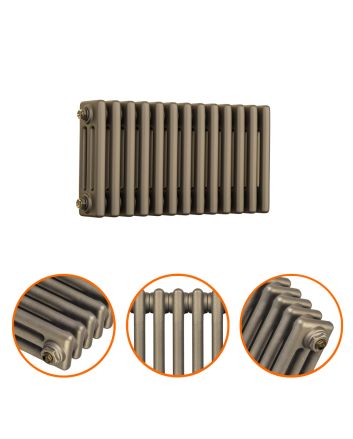 300 x 608mm Antique Brass Horizontal Traditional 3 Column Radiator