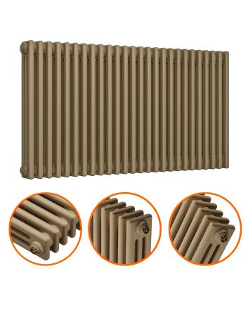 600 x 1193mm Antique Brass Horizontal Traditional 3 Column Radiator