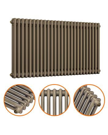 600 x 1193mm Antique Brass Horizontal Traditional 2 Column Radiator