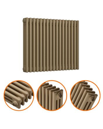 600 x 788mm Antique Brass Horizontal Traditional 3 Column Radiator