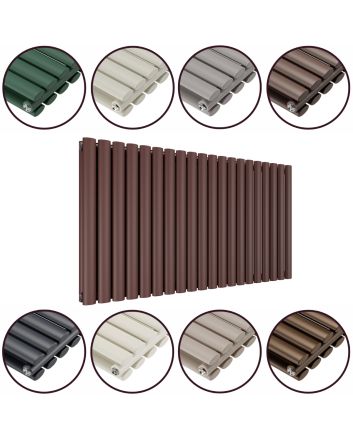 635 x 1180mm 'Accent Collection' Double Oval Tube Horizontal Radiator