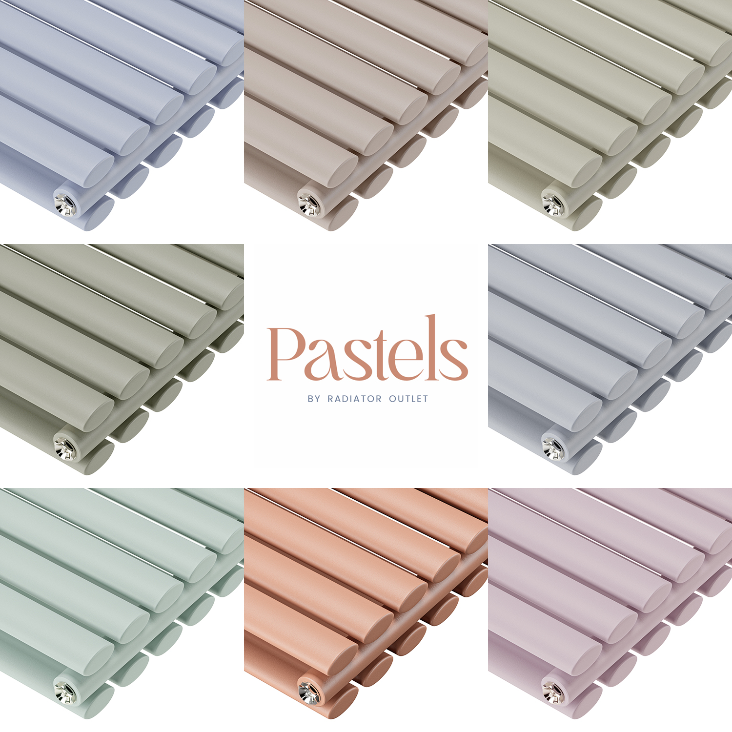 1600 x 472mm 'Pick A Pastel' Double Oval Tube Vertical Radiator