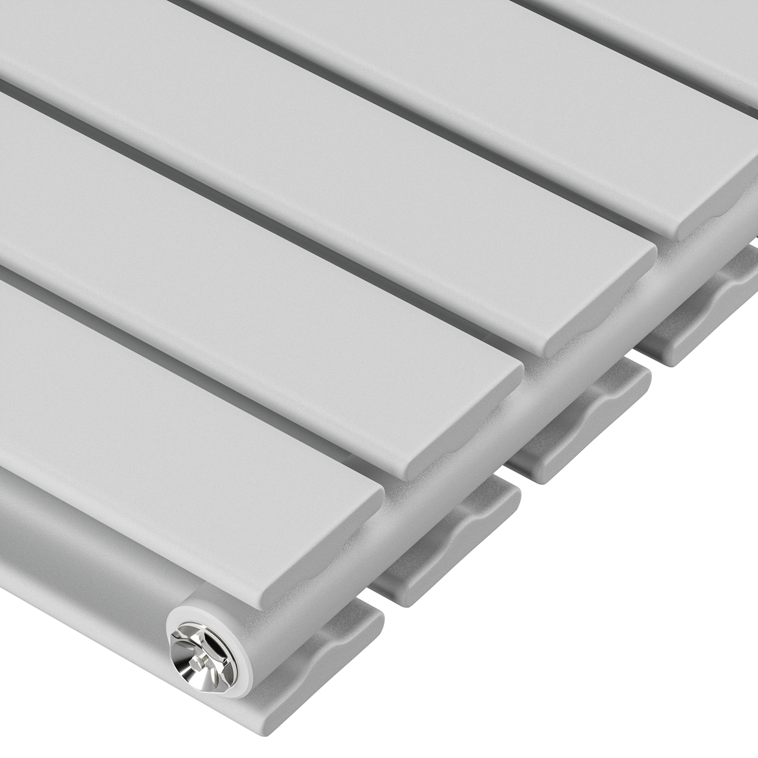 635 x 280mm Feather Grey Double Flat Panel Horizontal Radiator 